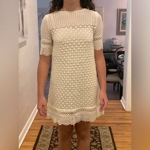 NWT Zara cream colored knit short sleeve dress